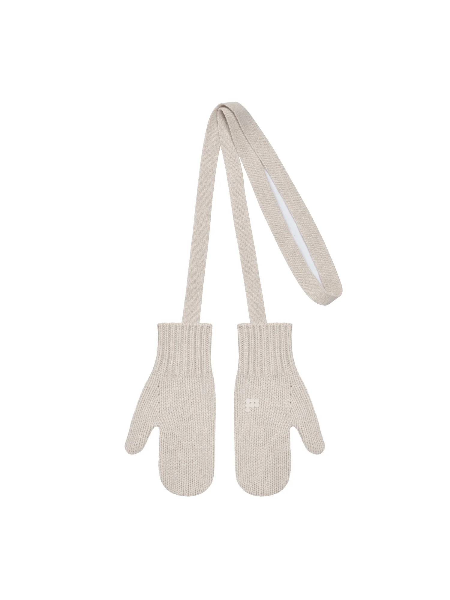 Archive Recycled Cashmere Chunky Mittens - Oatmeal - 1
