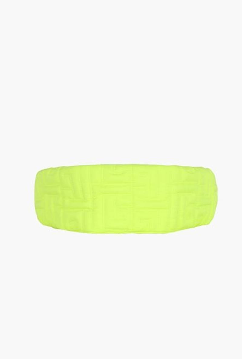 Lime-green embossed nylon belt bag 1