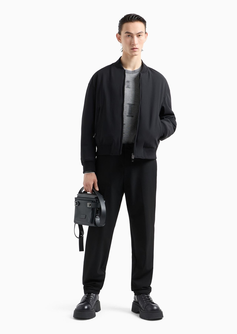 EMPORIO ARMANI Compact fabric chinos with wool finish outlook
