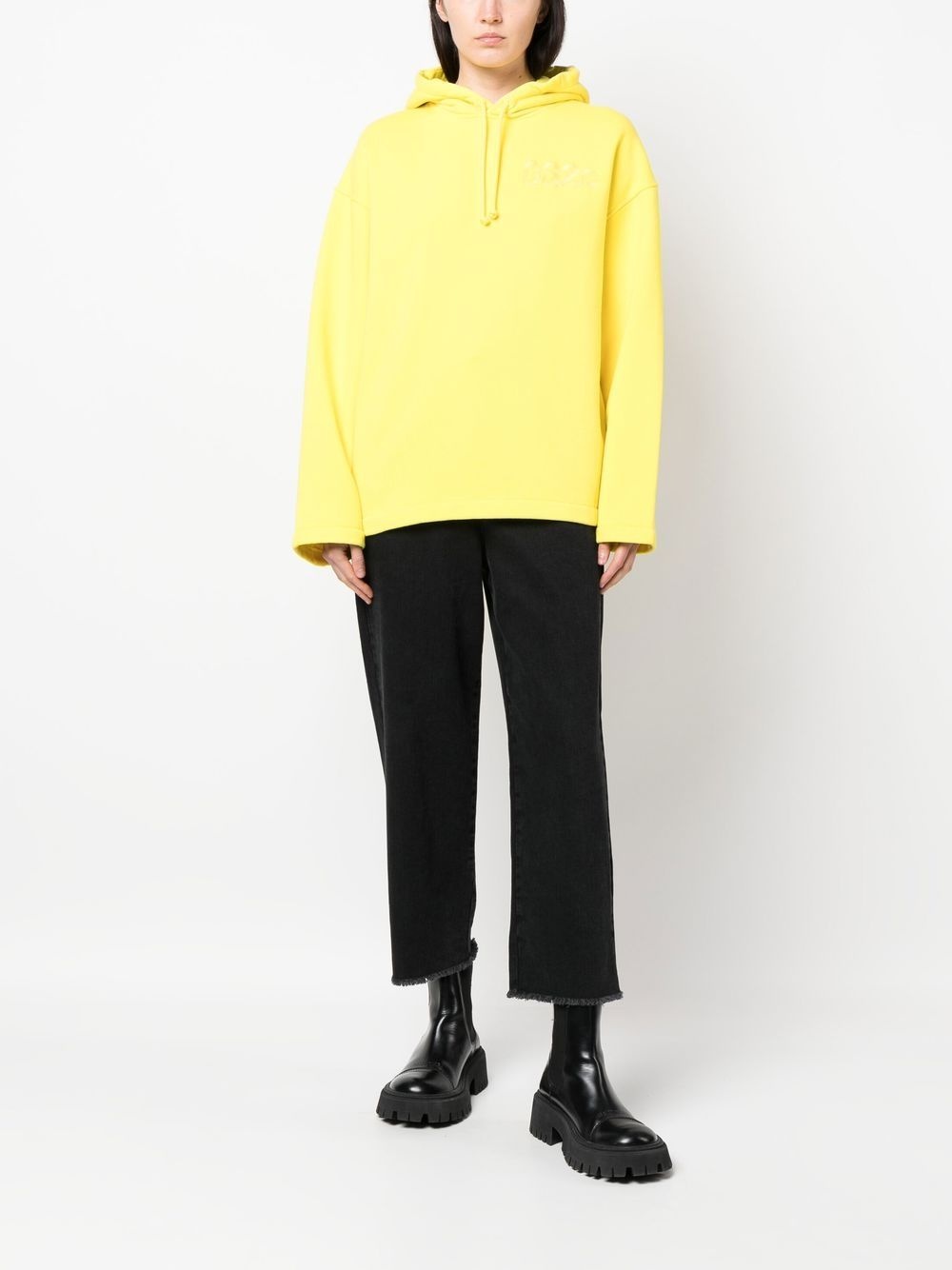 logo-embroidered organic cotton hoodie - 3