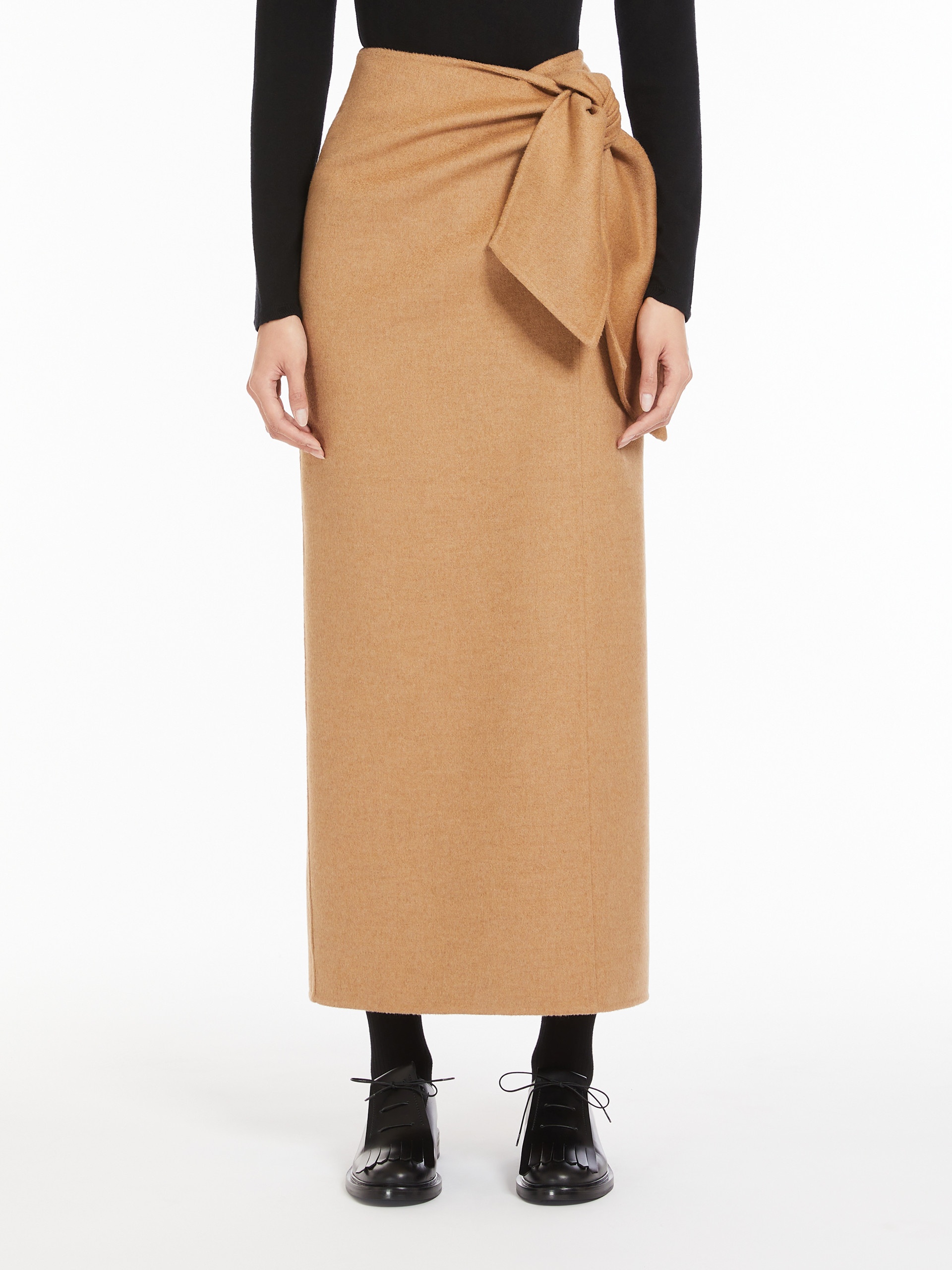 ACLINE1234 Straight skirt in lightweight camel hair - 3