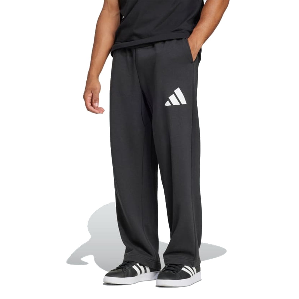 adidas Essentials Wide Leg 3 Bar Logo Pants 'Black' JF3604 - 1