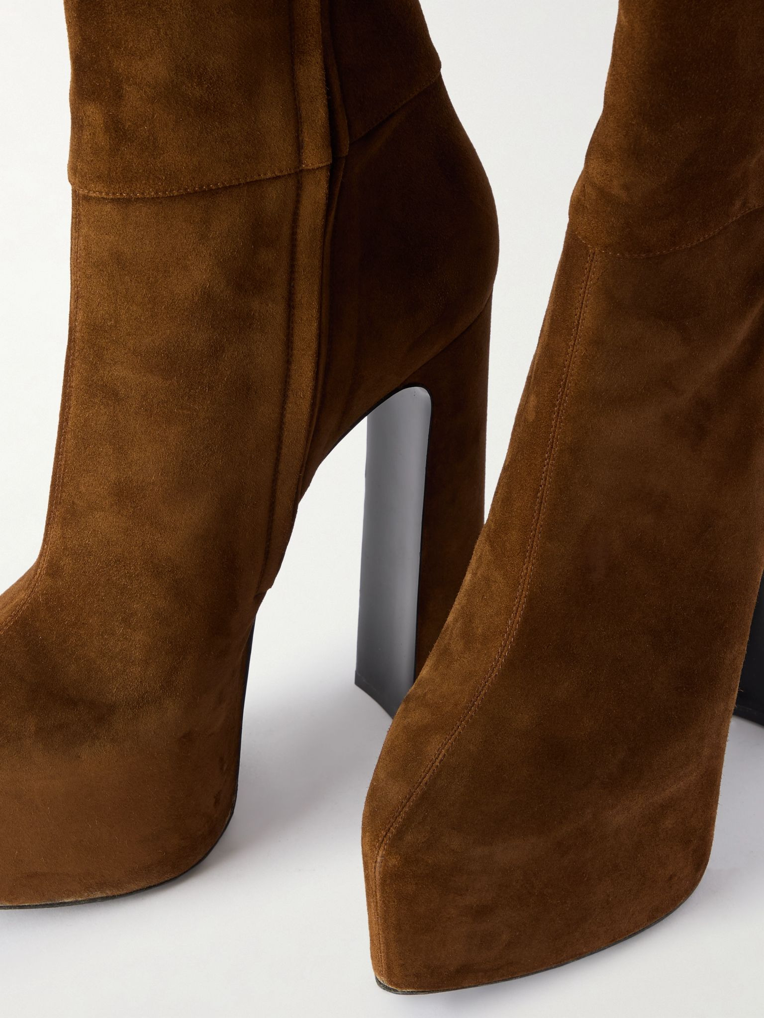 Nico buckled suede platform boots Brown - 4