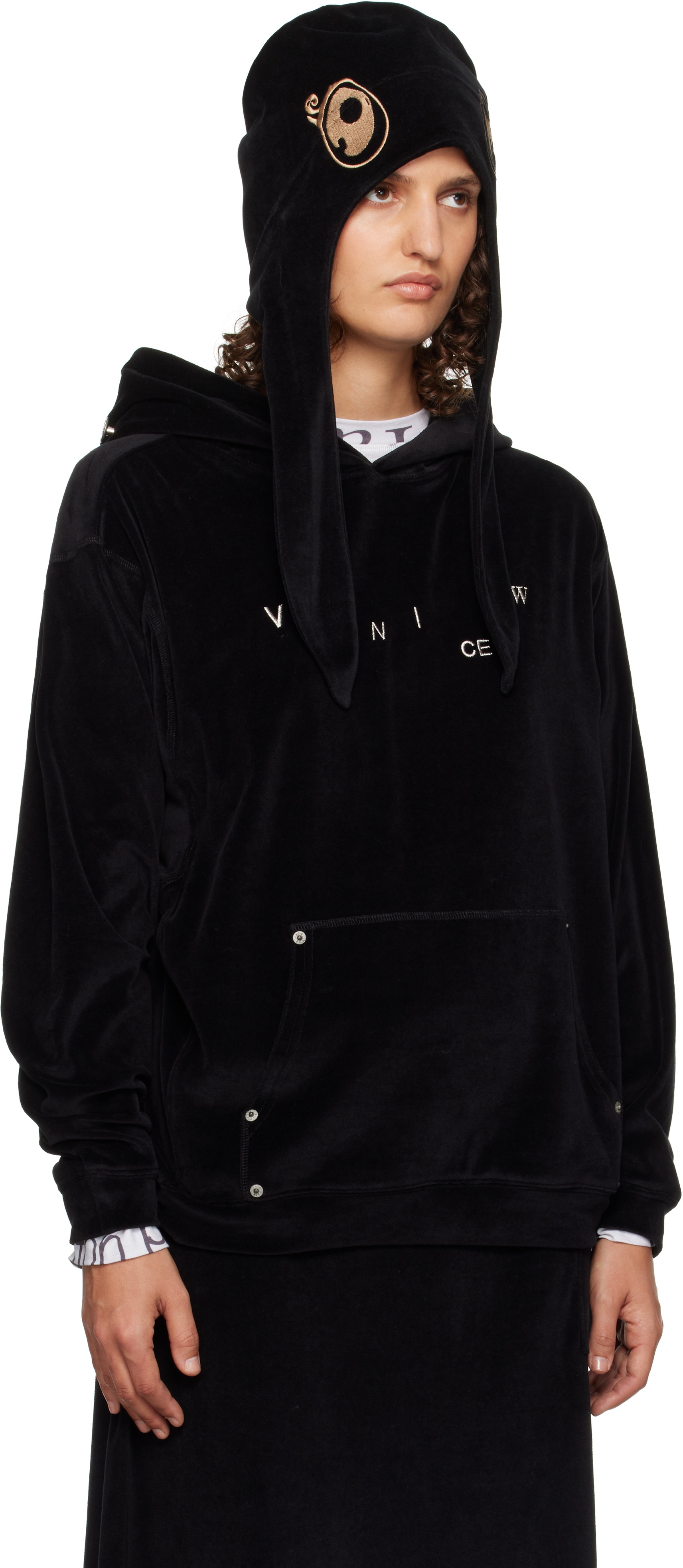 【関税込み】VeniceW ブラック Flying ビーニー VeniceW Black Flying Beanie | REVERSIBLE