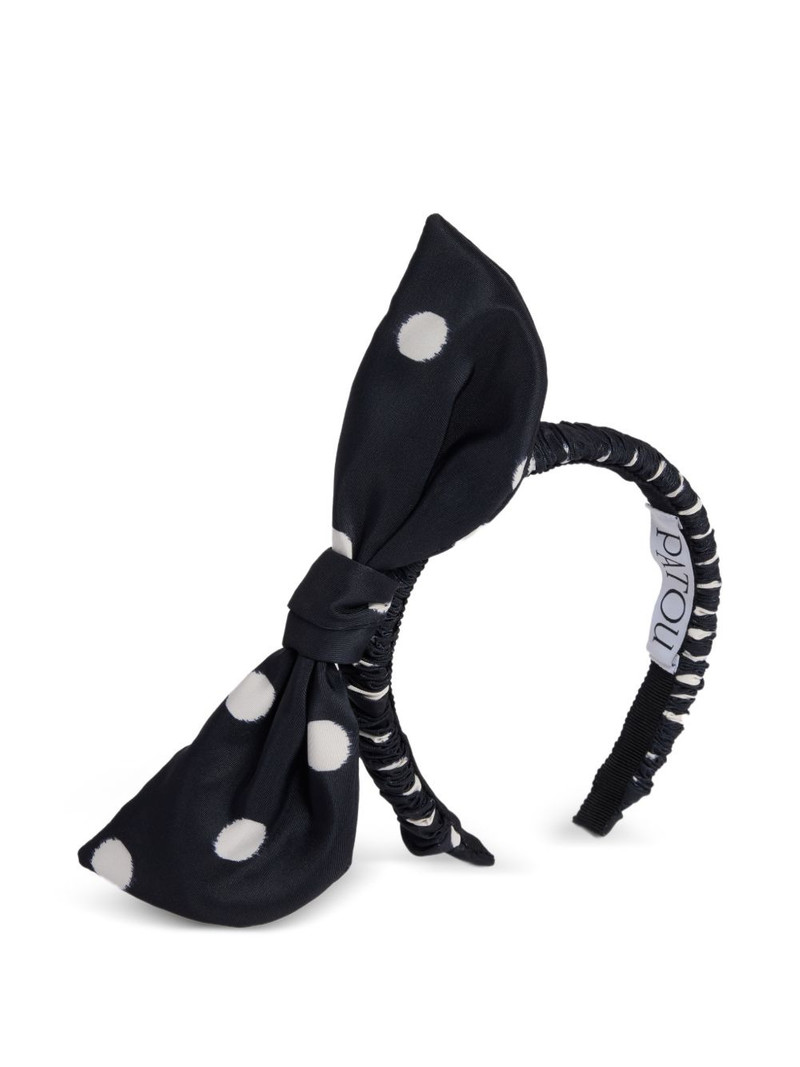 polka dot-pattern bow-detail headband 1
