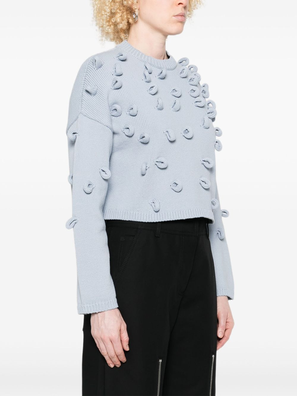 textured-pompom sweater - 3