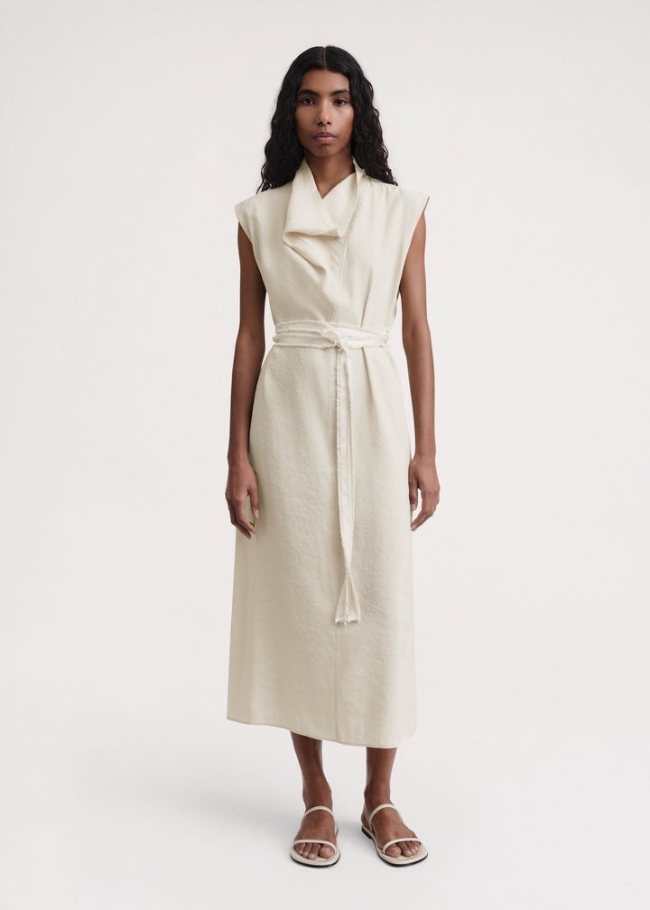 Folded-neck dress oyster - 2