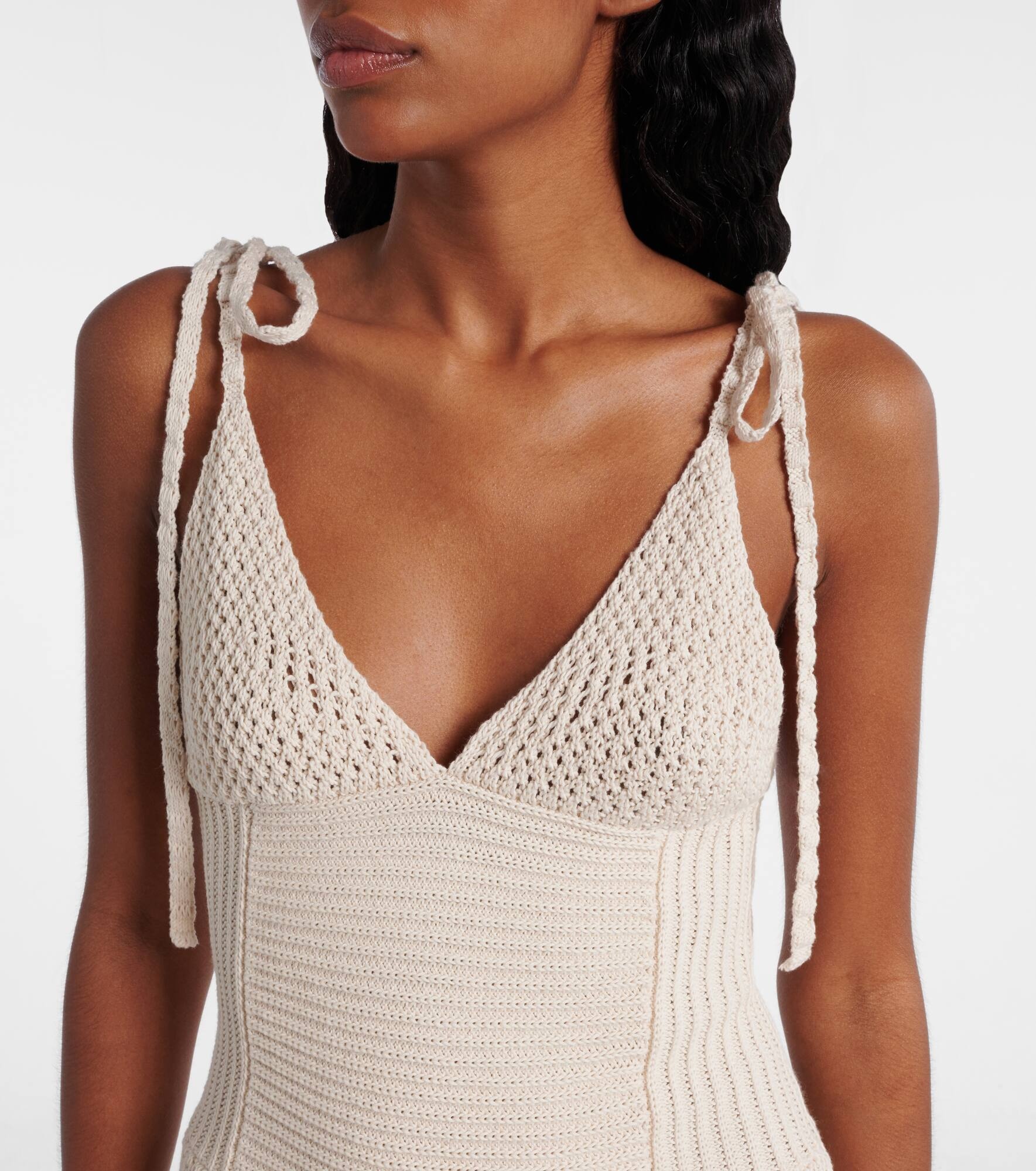 Knitted cotton minidress - 4