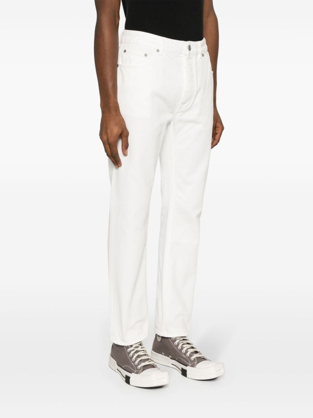 logo-embossed straight jeans - 3