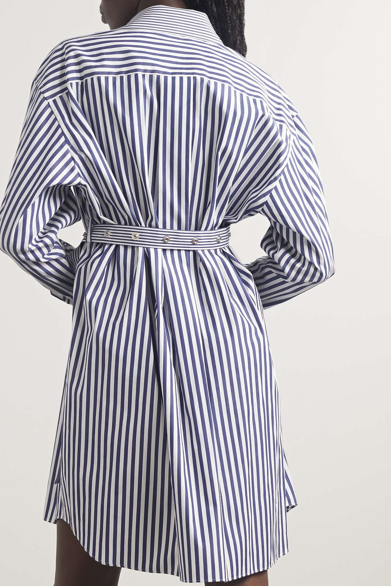 sacai striped cotton shirt - Blue