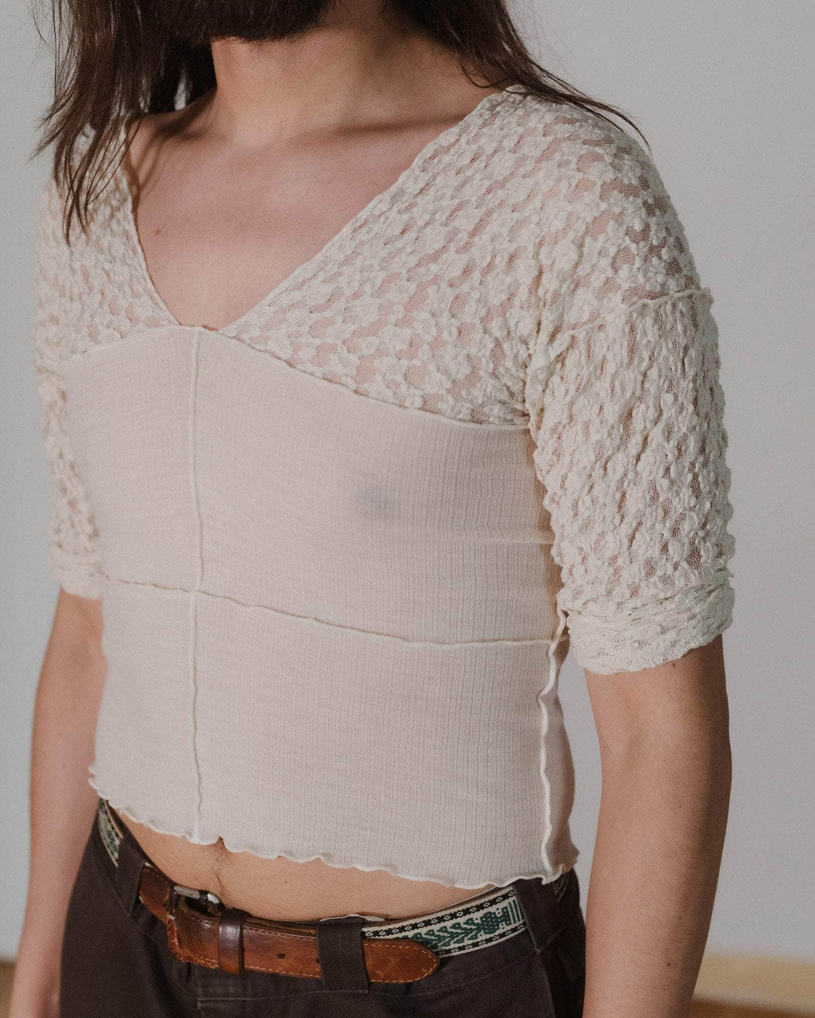 Nehru Long Sleeve Tee - Lace & Wool - 7