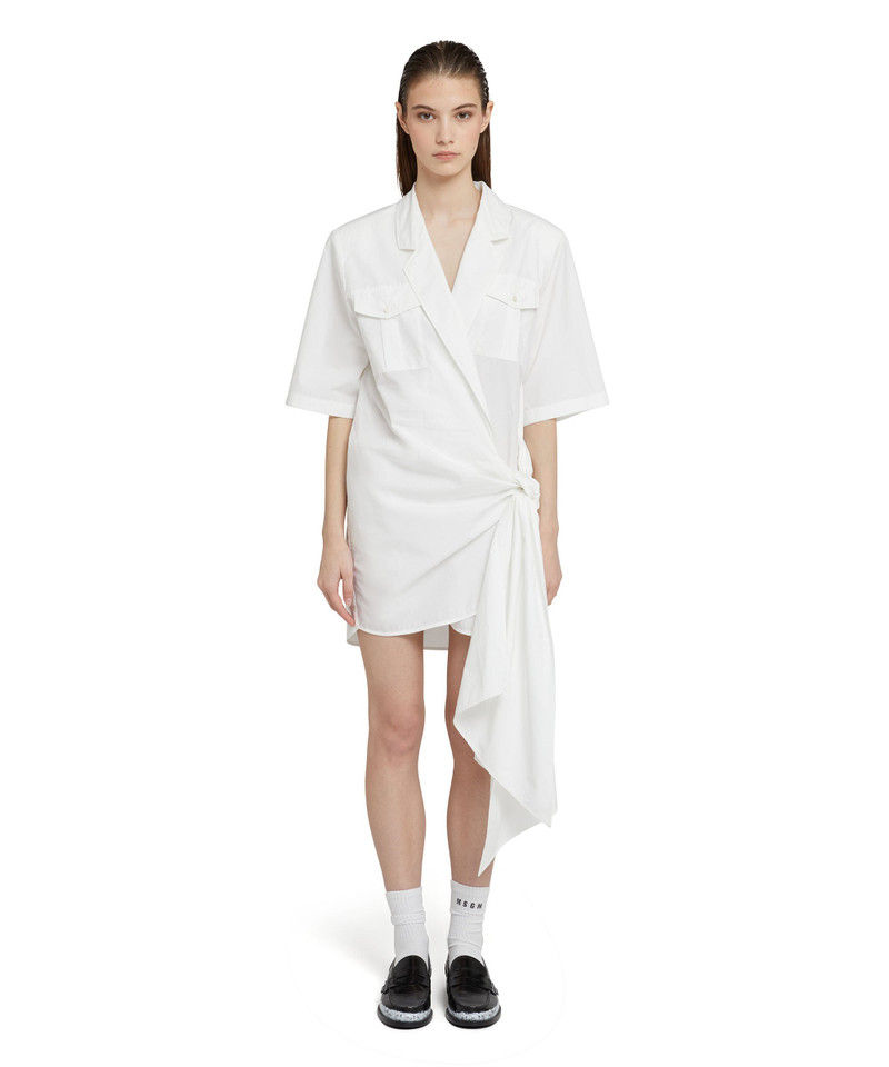 MSGM Poplin dress with bowed waistline outlook