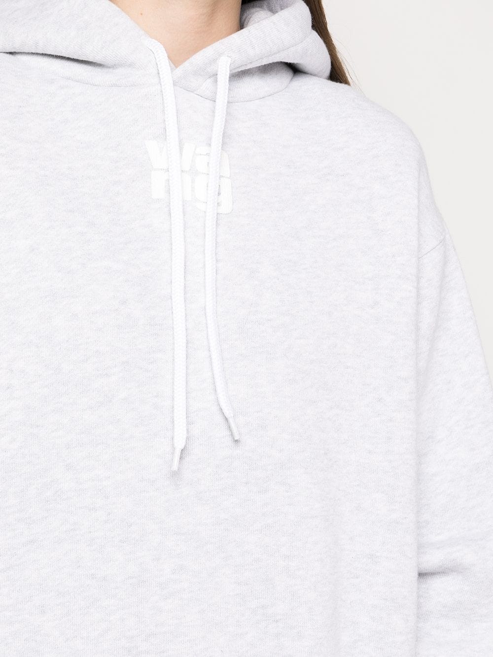 rubberised logo cotton hoodie - 5