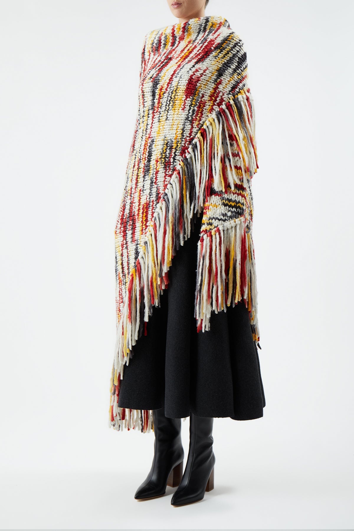 Lauren Space Dye Wrap in Fire Multi Welfat Cashmere - 3