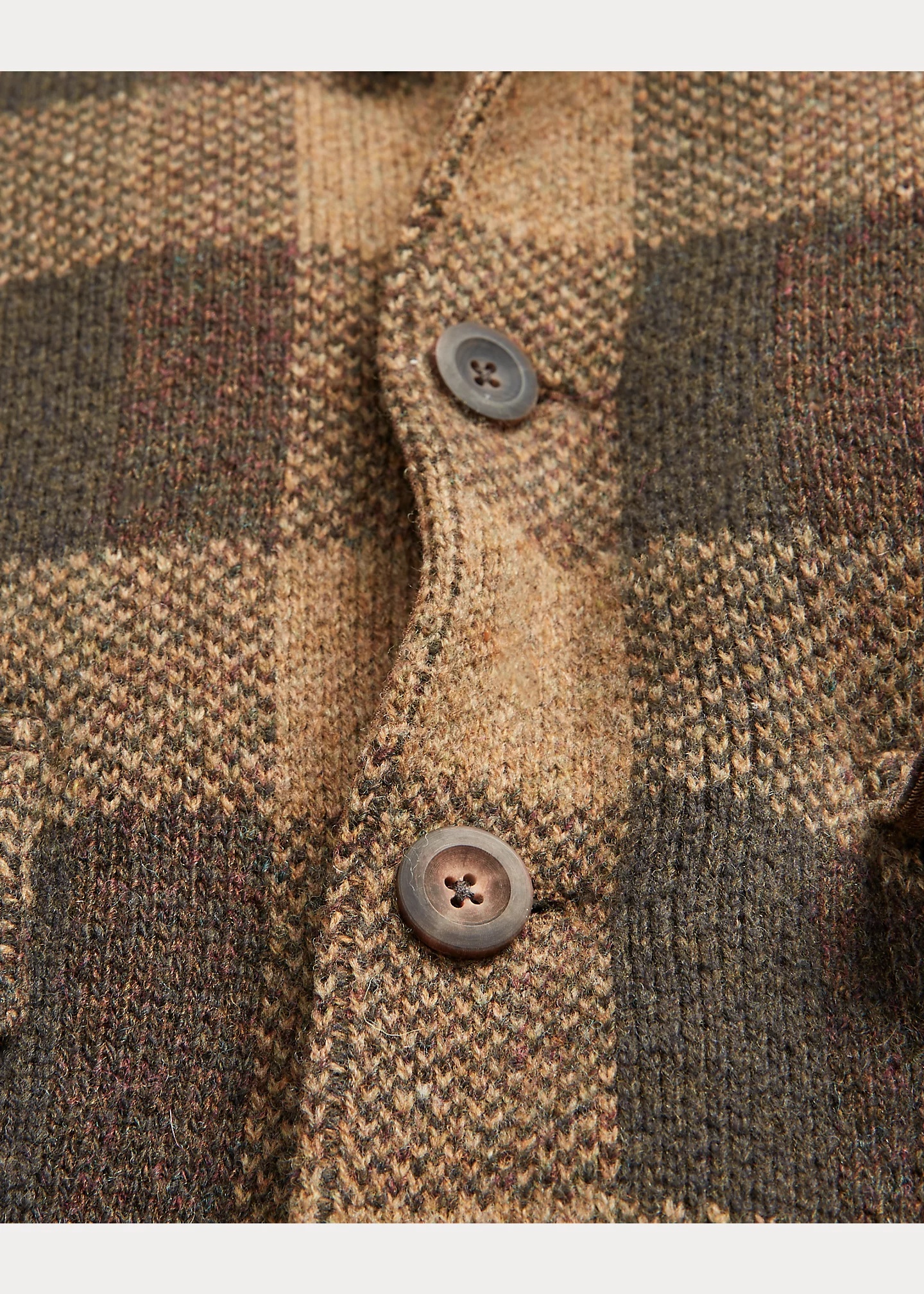 Plaid Wool Sweater Jacket - 5