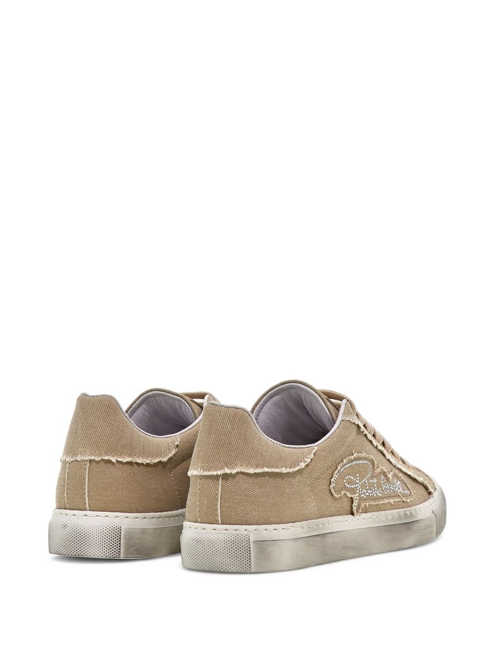 logo-studded lace-up sneakers - 3