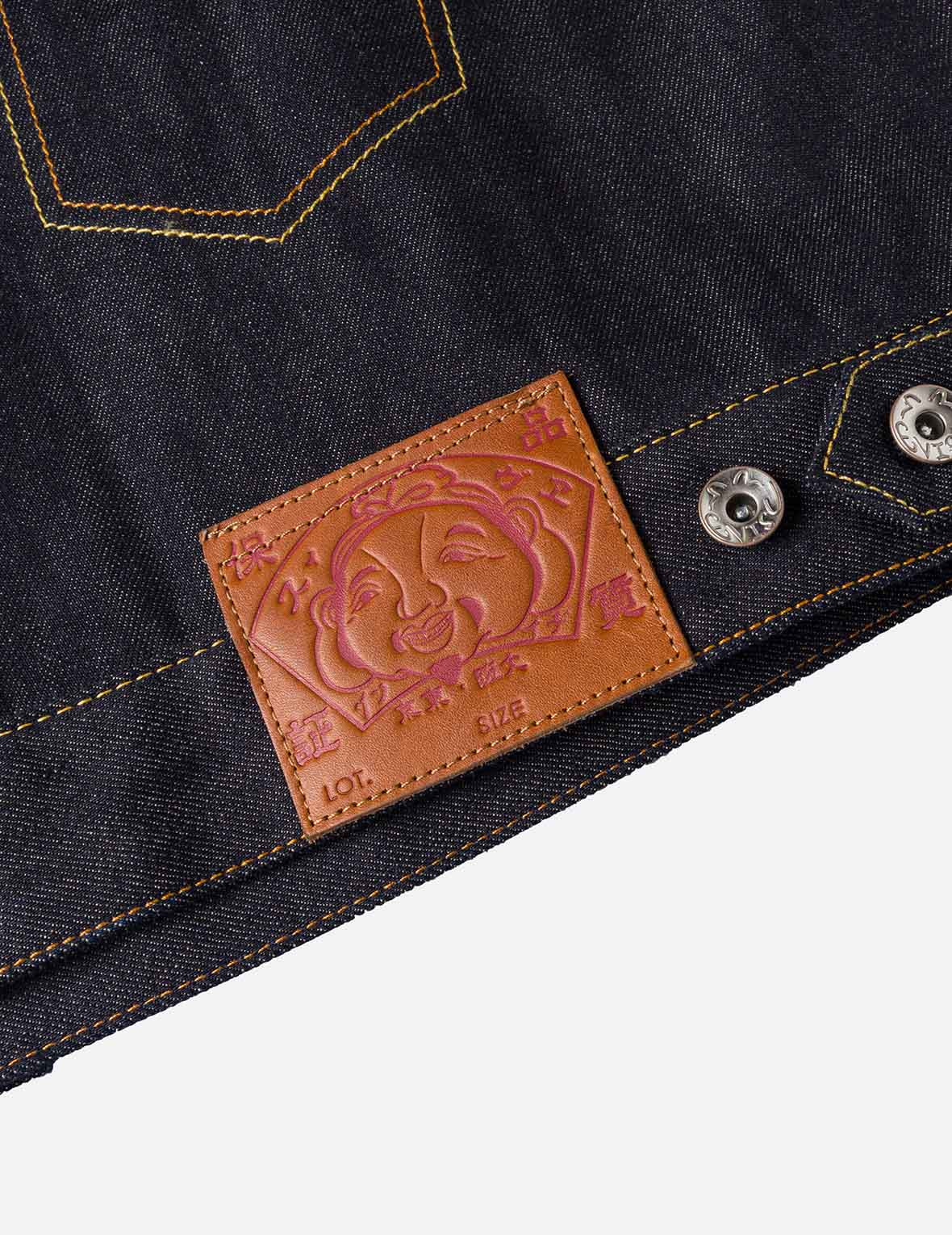 Multi-Pocket with Brocade Patch Relax Fit Denim Jacket - 9