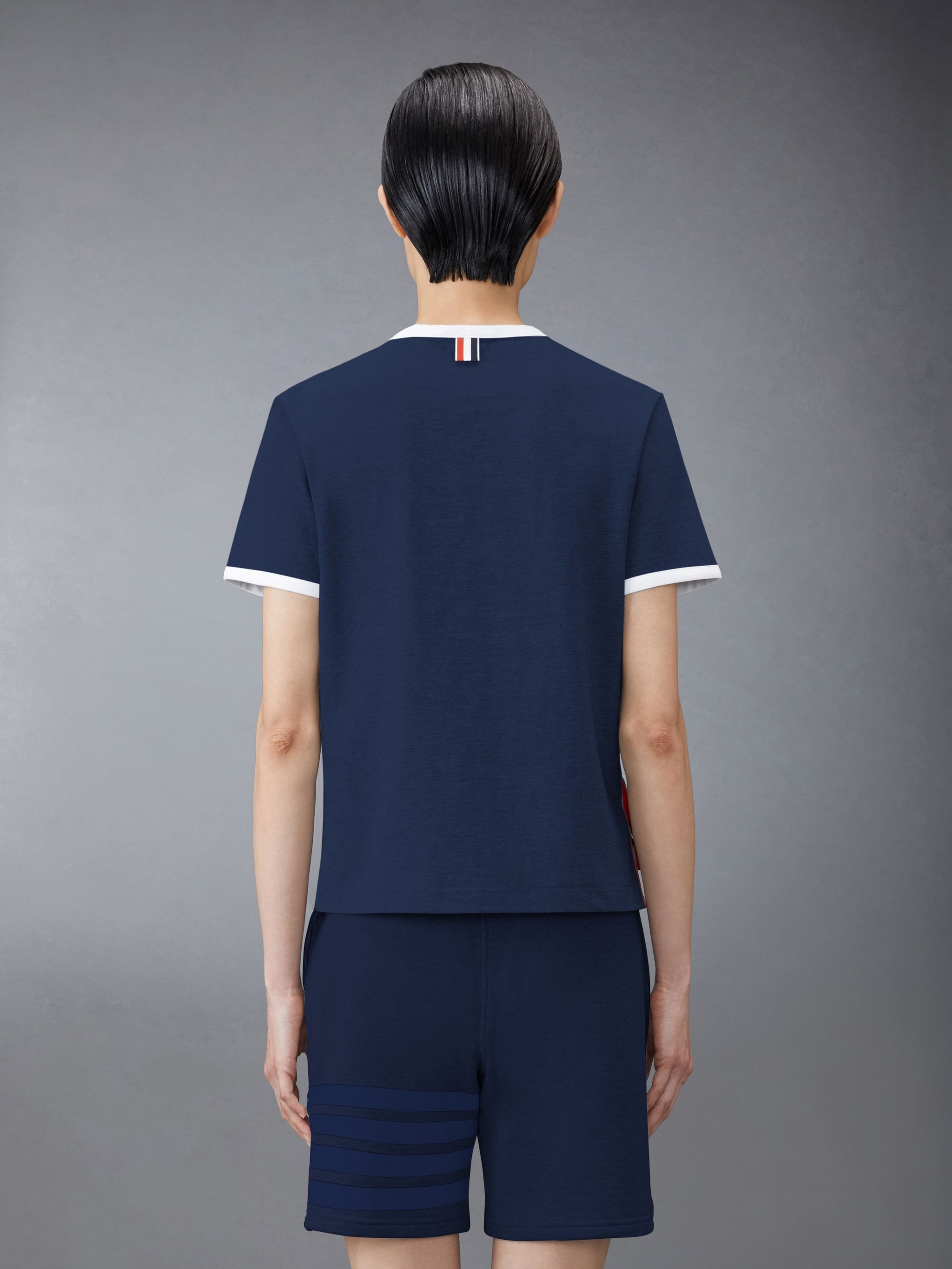 asymmetric hem short-sleeve T-shirt - 2