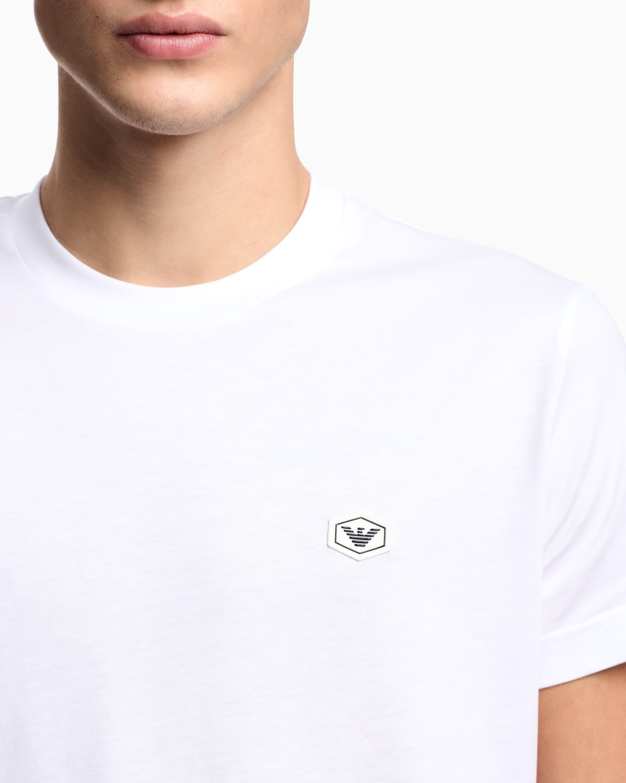 Supima jersey T-shirt with micro logo patch - 5
