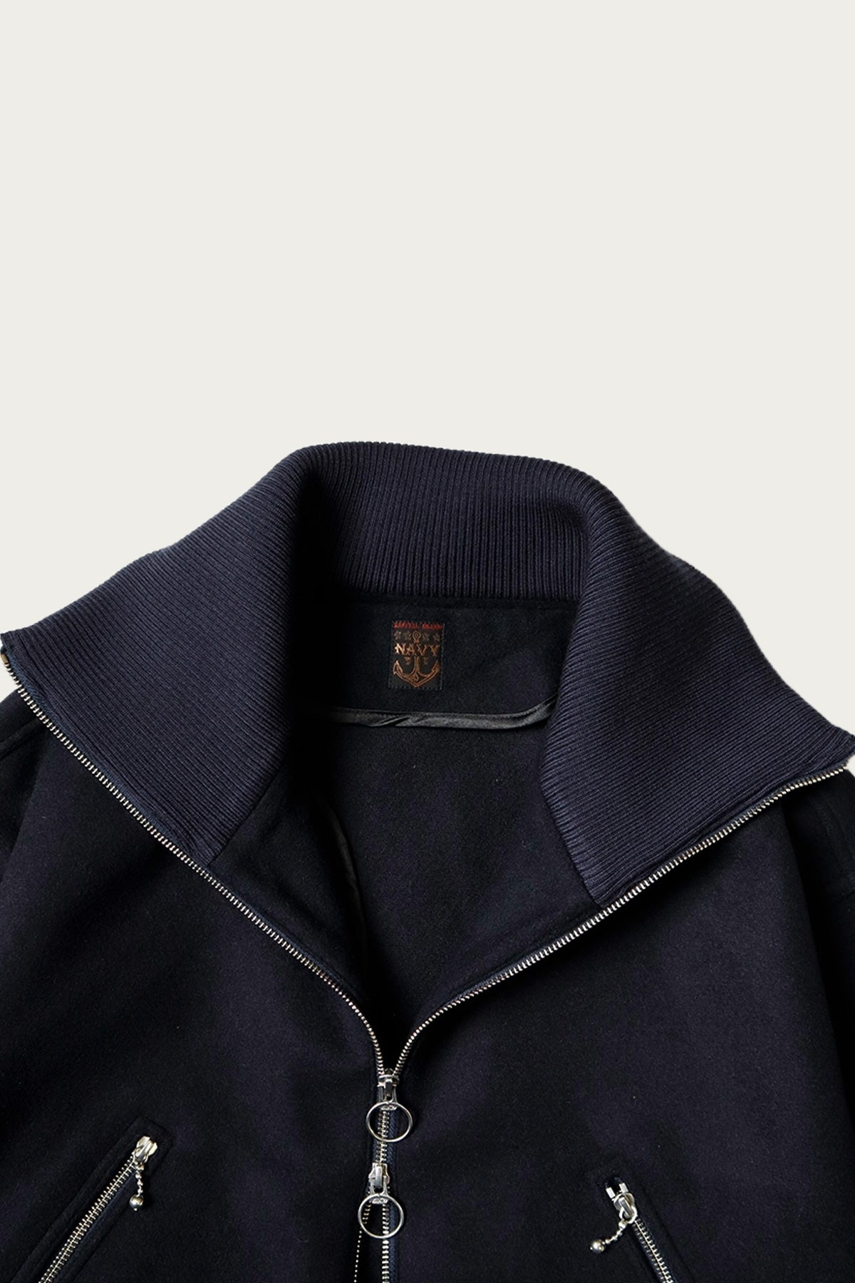 Flannel ZIP Beacon Blouson - Navy - 2