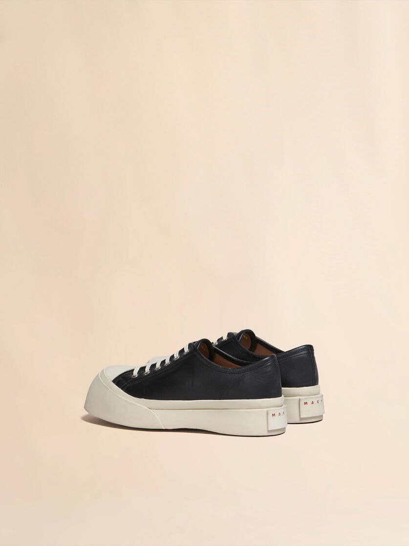 BLACK NAPPA LEATHER PABLO LACE-UP SNEAKER - 3