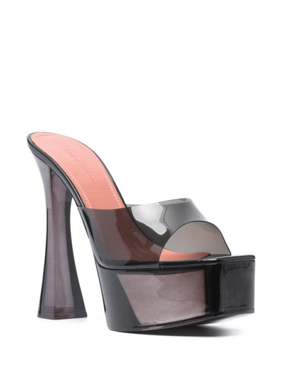 Amina Muaddi Dalida Glass 125mm platform mules outlook