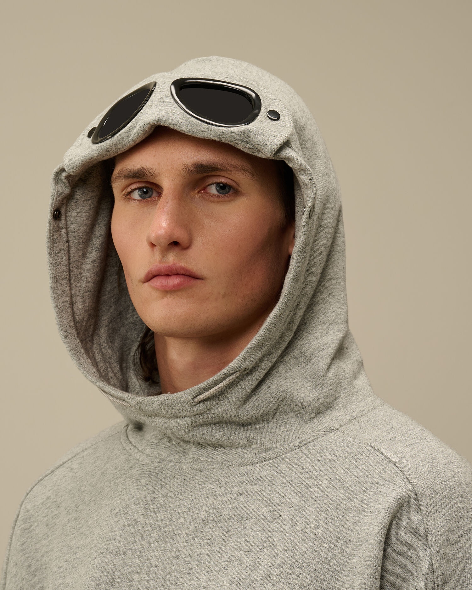Diagonal Raised Fleece Goggle Hooded Sweatshirt - 5
