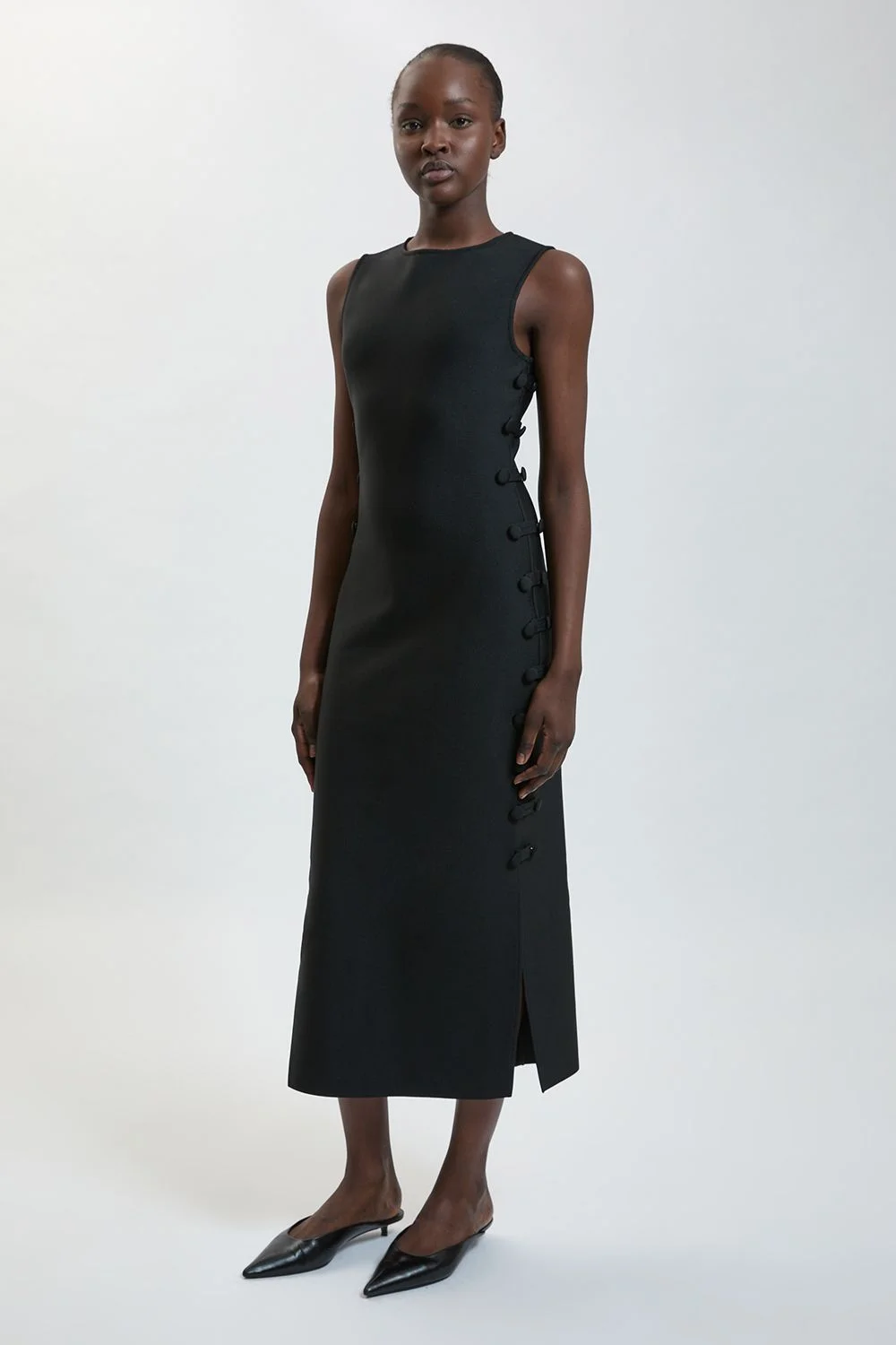 Military Button Detail Bandage Maxi Dress - 1
