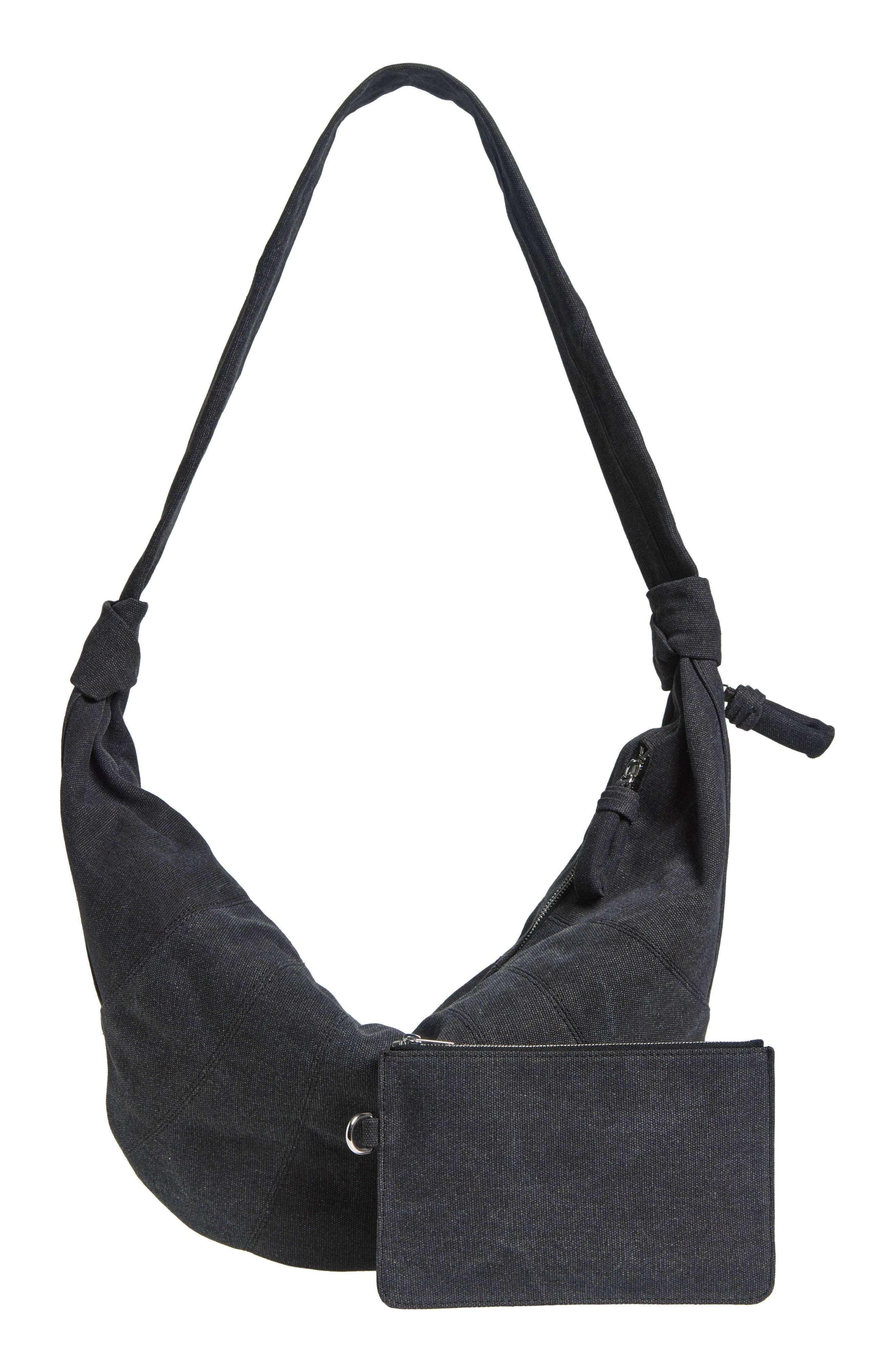 Lemaire X-Large Croissant Canvas Shoulder Bag in Ash Black at Nordstrom - 3