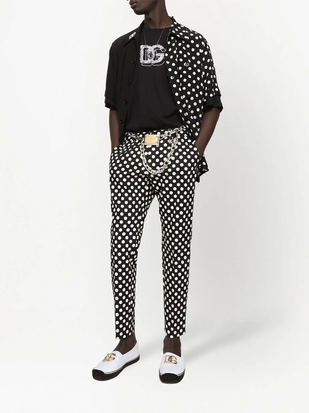 polka dot-print tailored trousers - 2