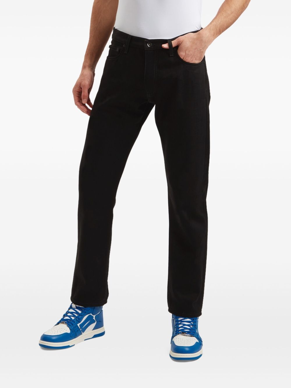 Diag-print straight-leg jeans - 3