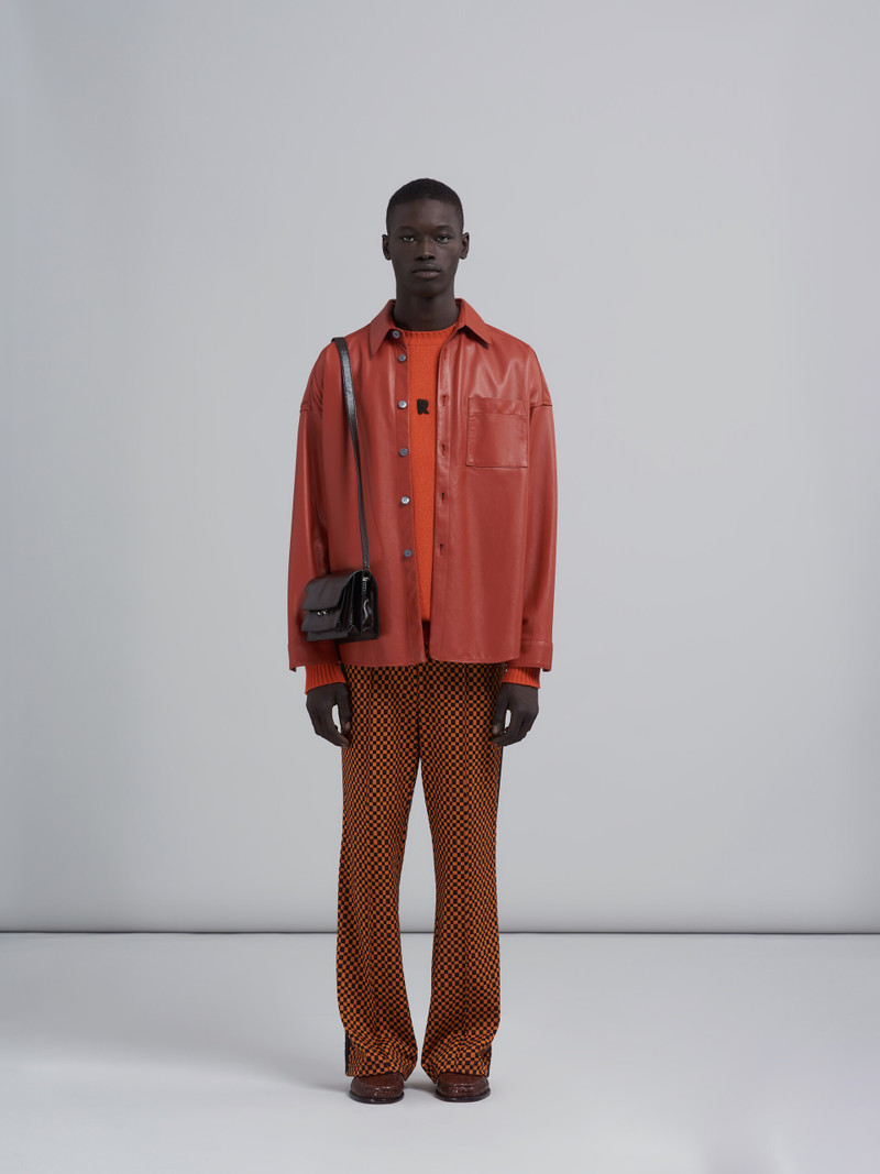 Marni TRUNK SOFT MINI BAG IN BROWN LEATHER outlook