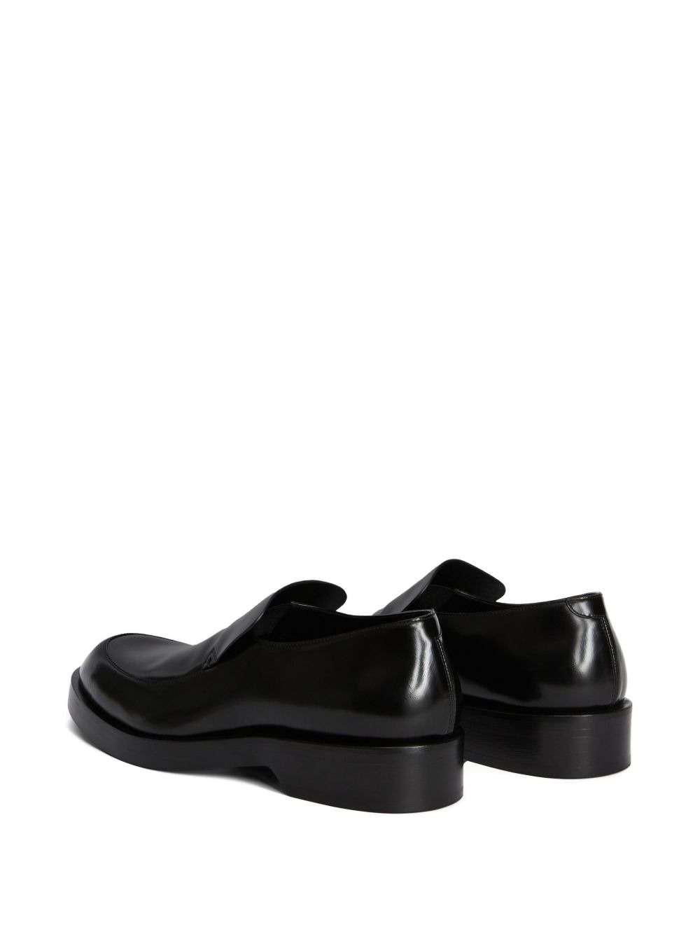 round-toe leather loafers - 3