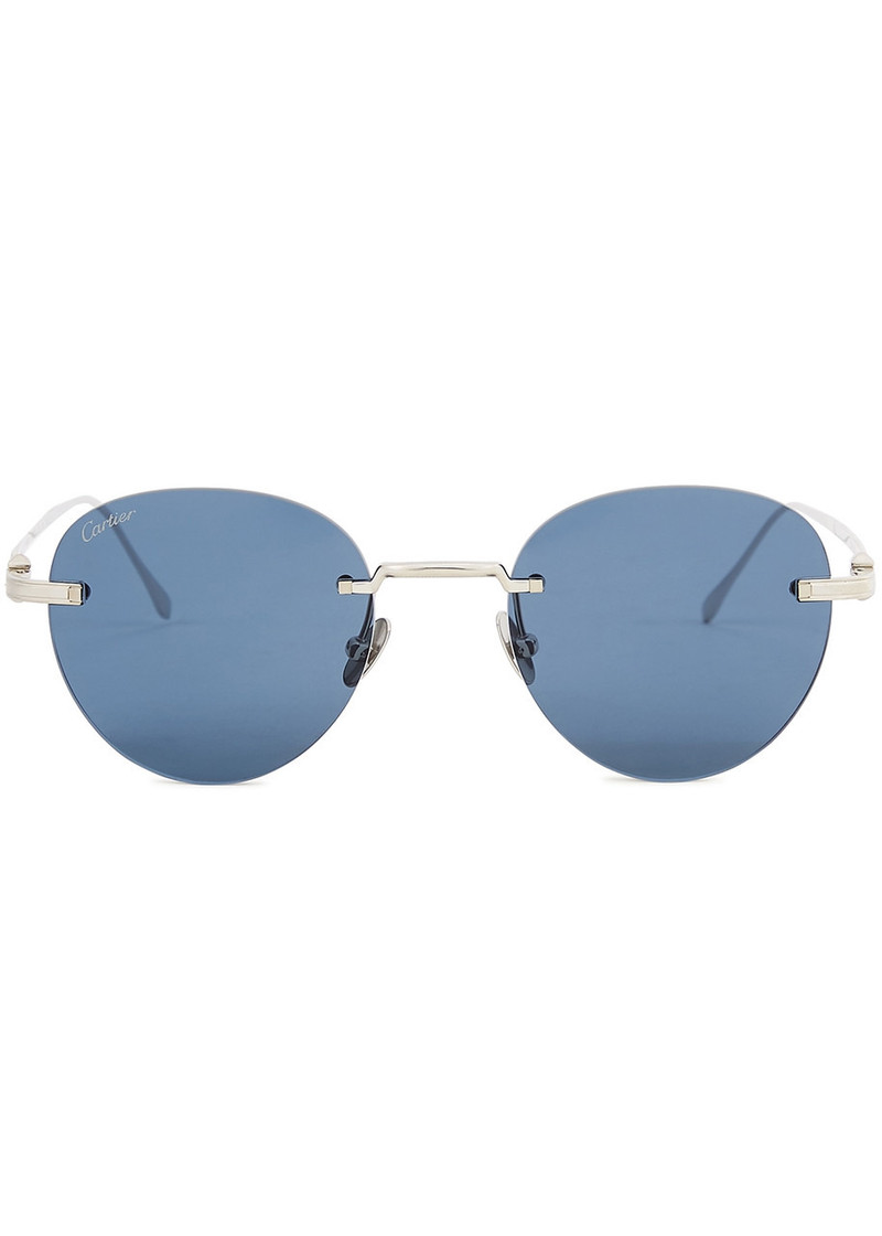 Cartier Cartier Pasha De Cartier Titanium Sunglasses, Sunglasses, Silver-tone outlook