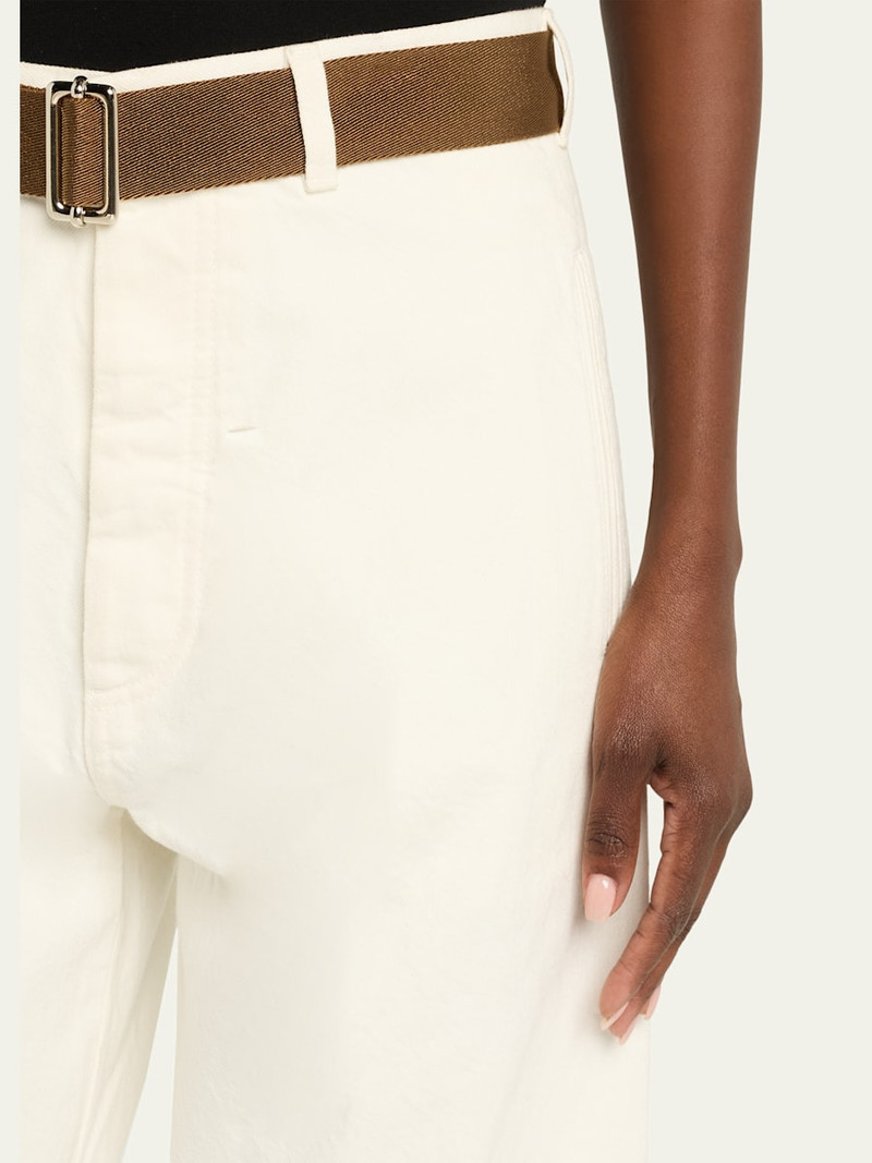 Belted Straight-Leg Denim Trousers 5