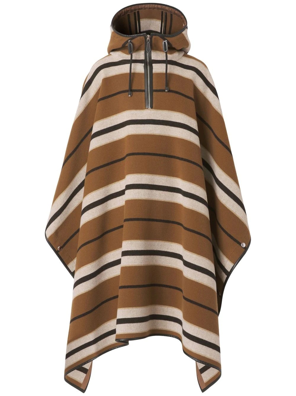 striped wool poncho - 1