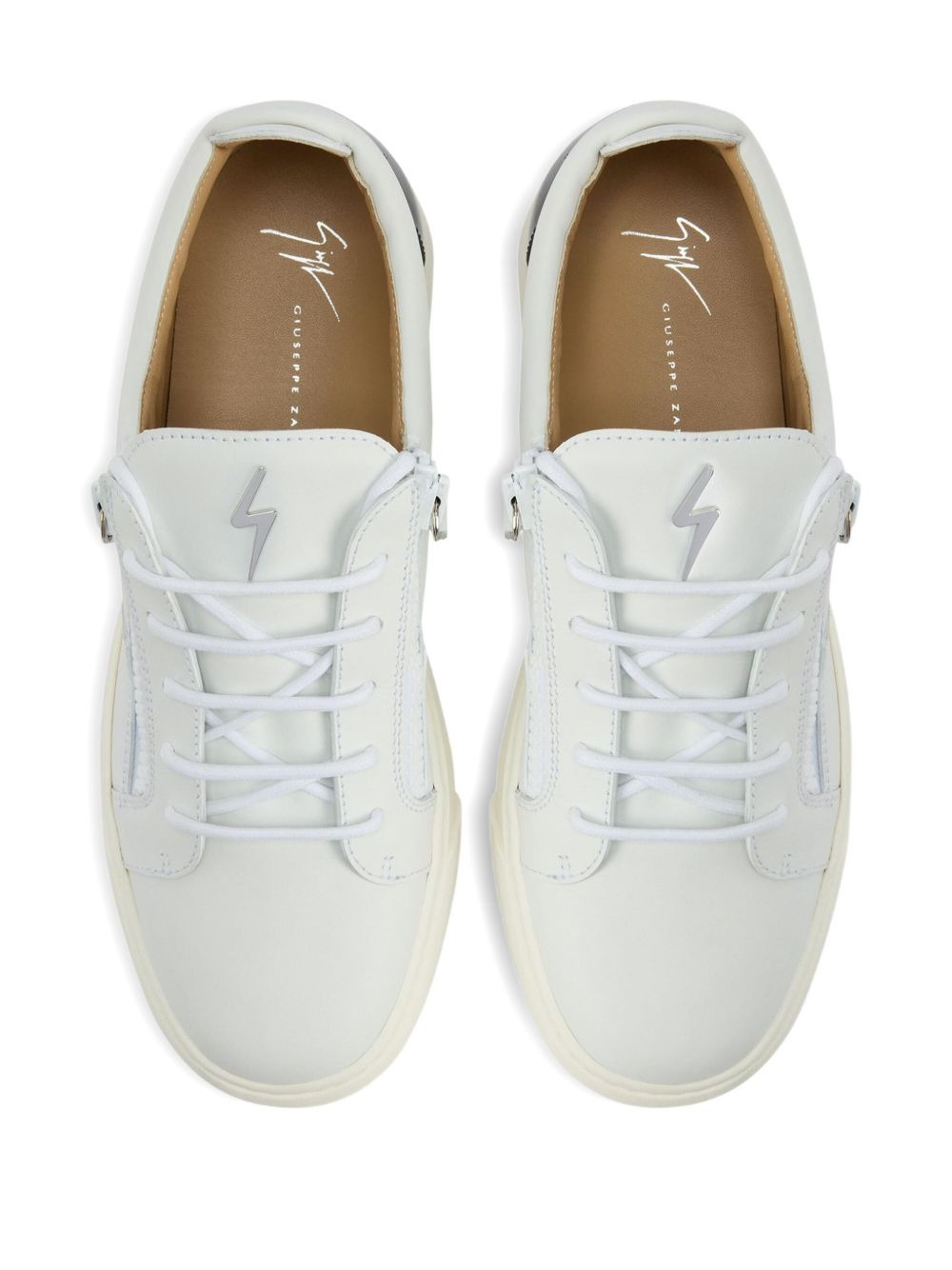 Frankie zip-detail leather trainers - 4
