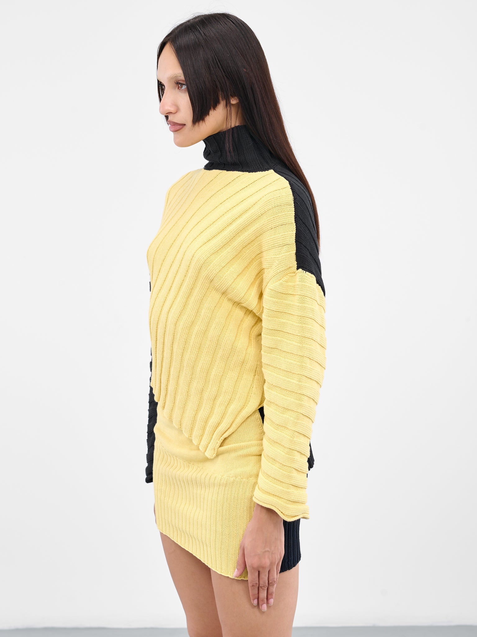 Asymmetric Rib Knit Jumper - 2