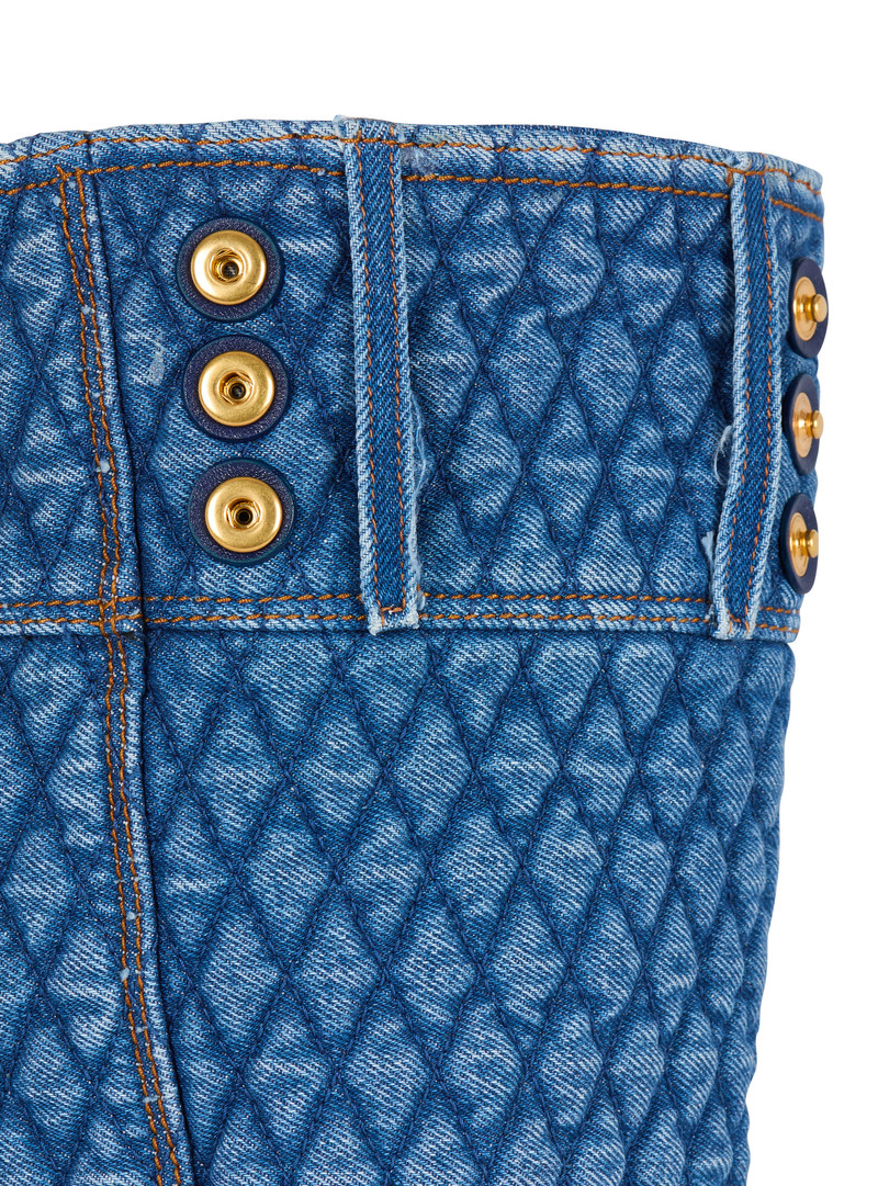 1945 Soft tote bag in diamond-quilted denim 6