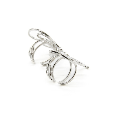Jean Paul Gaultier JPG Signature Double Ring in Silver outlook