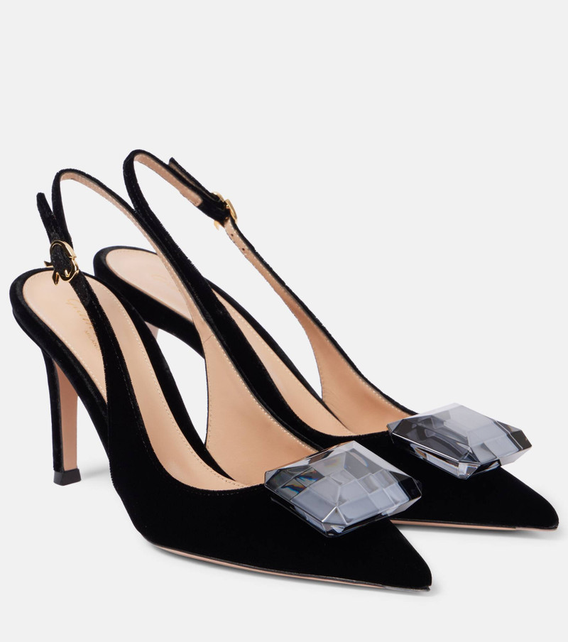 Jaipur 85 velvet slingback pumps - 1