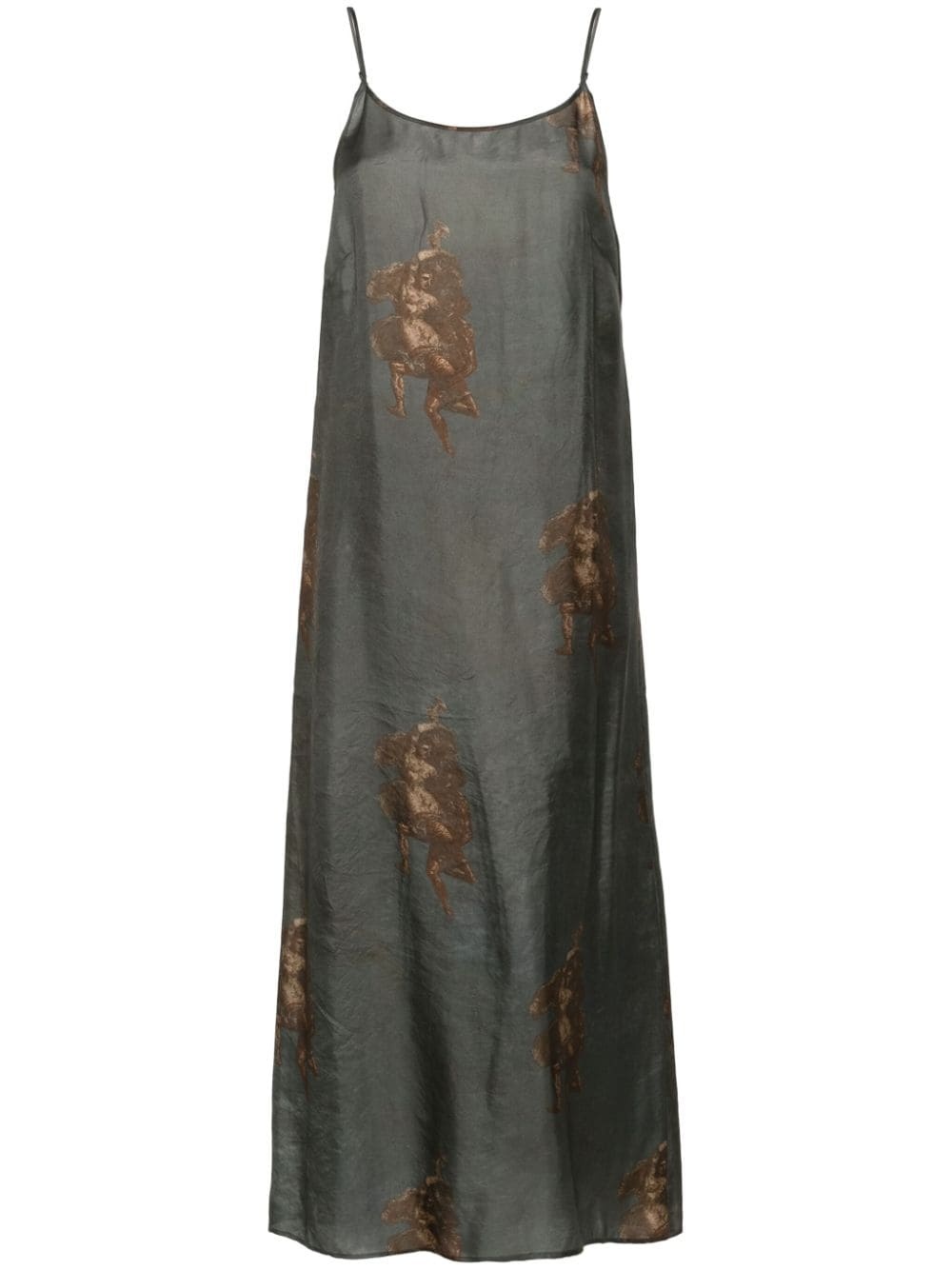 renaissance-print midi dress - 1