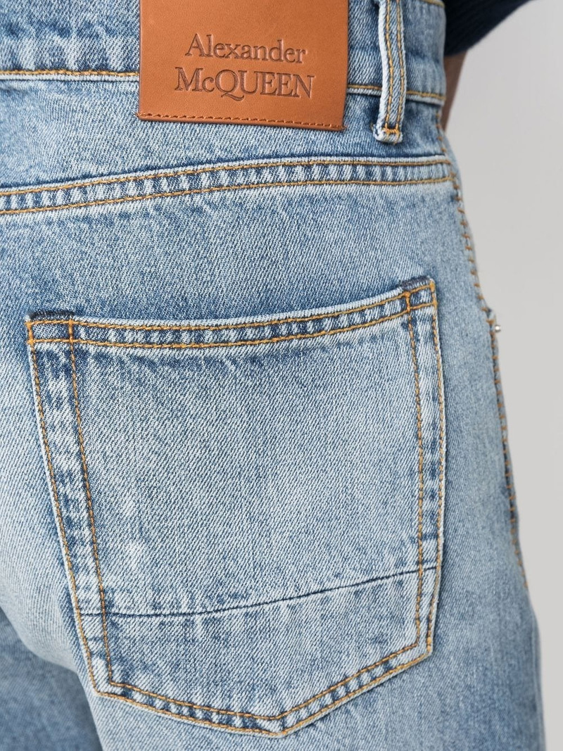 stonewashed straight-leg jeans 5