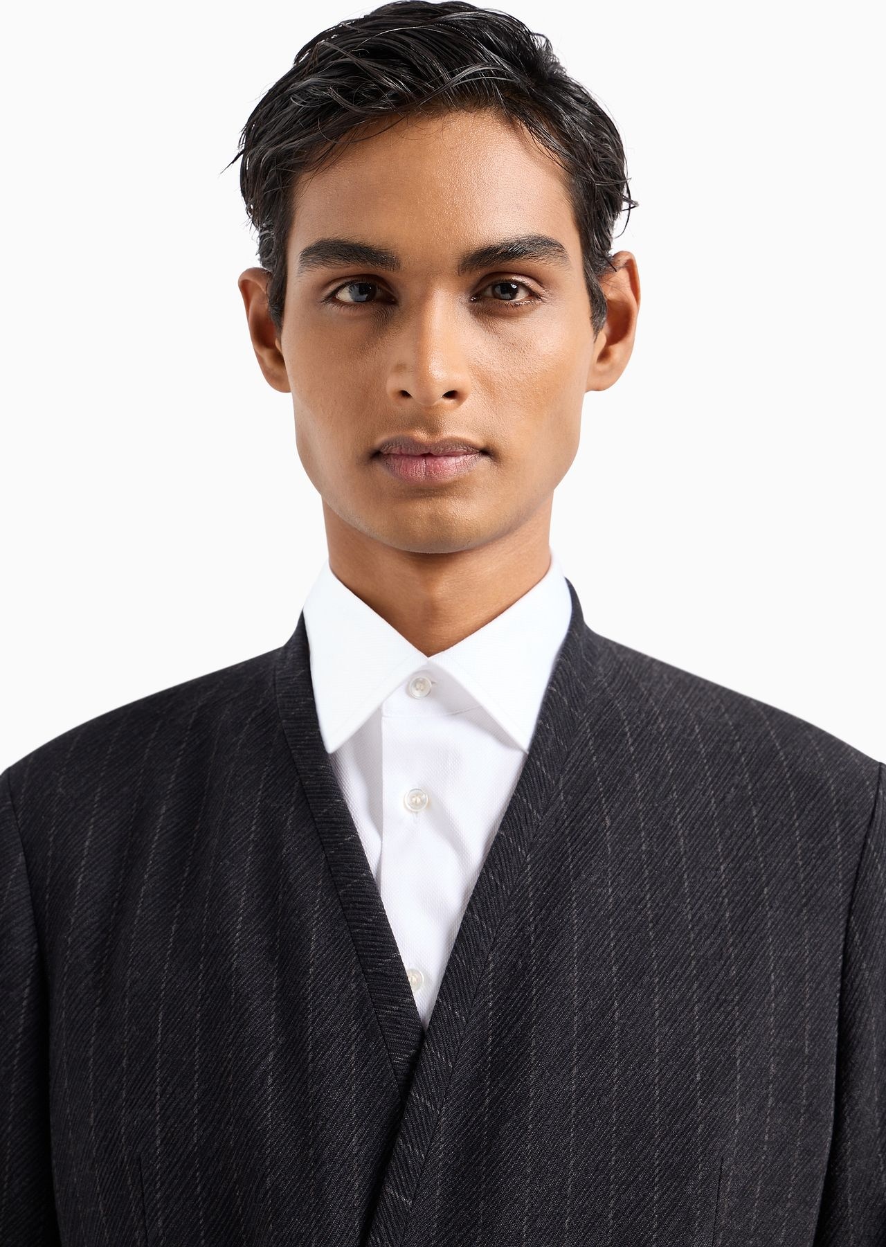 Upton Line single-breasted suit in pinstriped jacquard virgin wool - 5