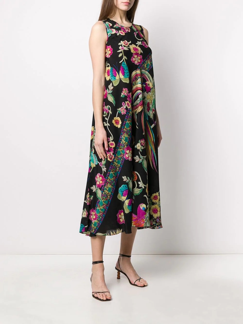 Birds of Paradise silk dress - 3