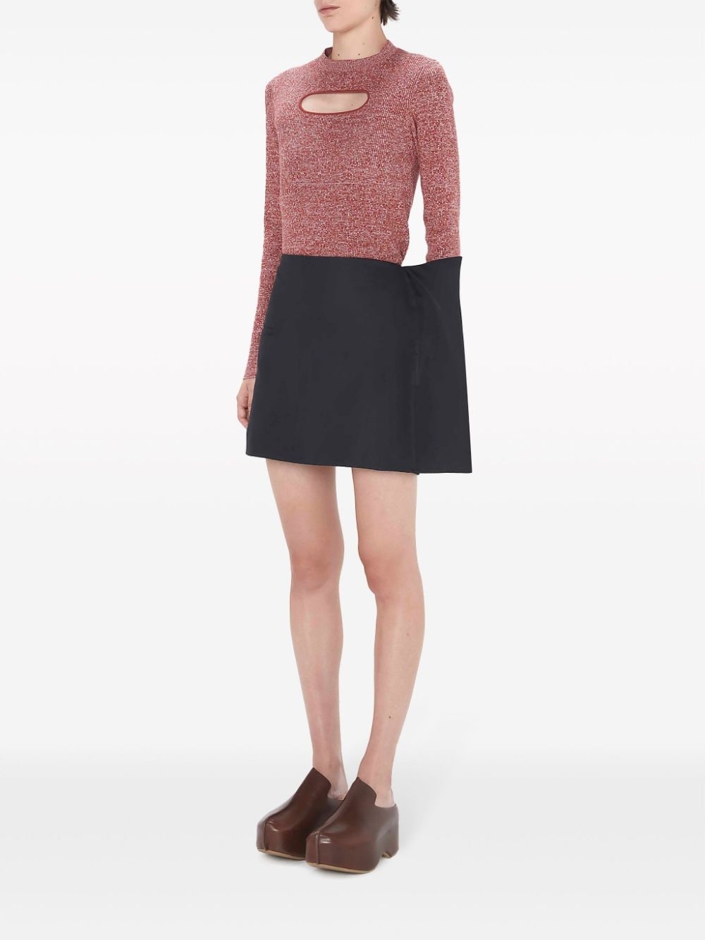 side-panel mid-rise miniskirt - 2