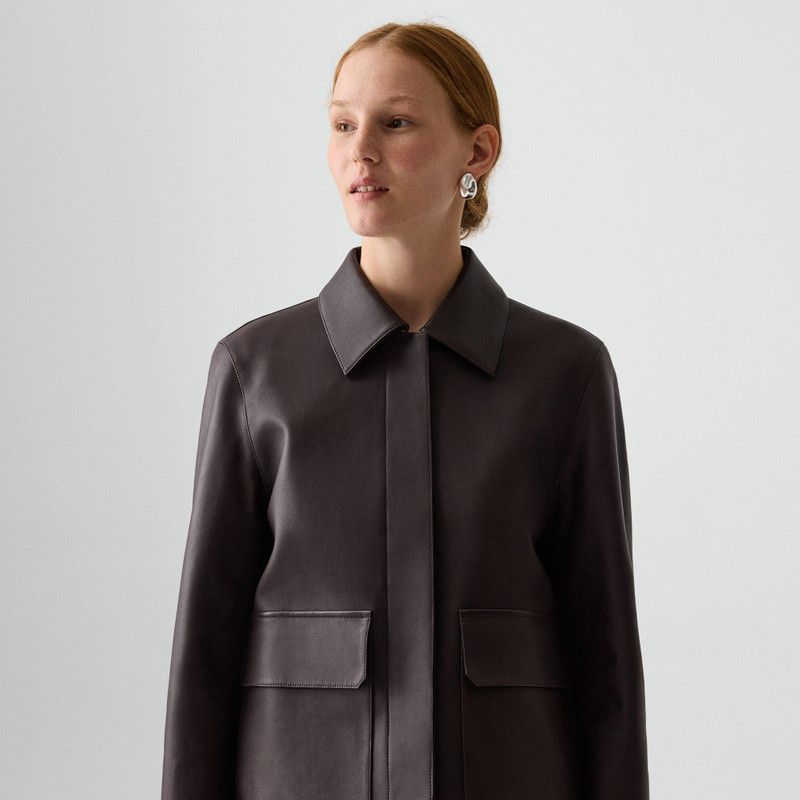 Boxy Patch Pocket Jacket in Leather 5