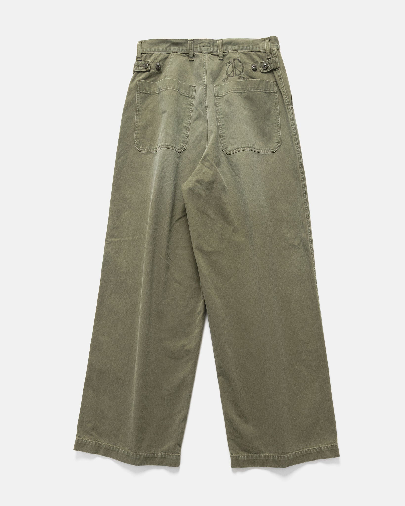 Herringbone FATIGUE Baggy Pants Khaki - 5