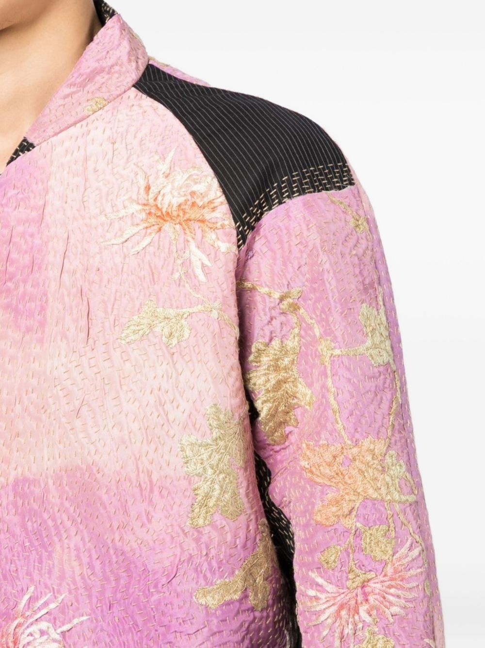 floral-embroidered bomber jacket - 5