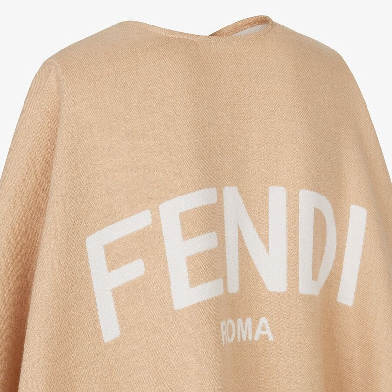 FENDI Beige wool poncho outlook